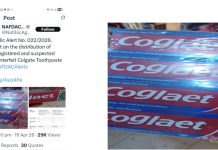 NAFDAC Raises Alarm Over Fake, Hazardous Colgate Toothpaste