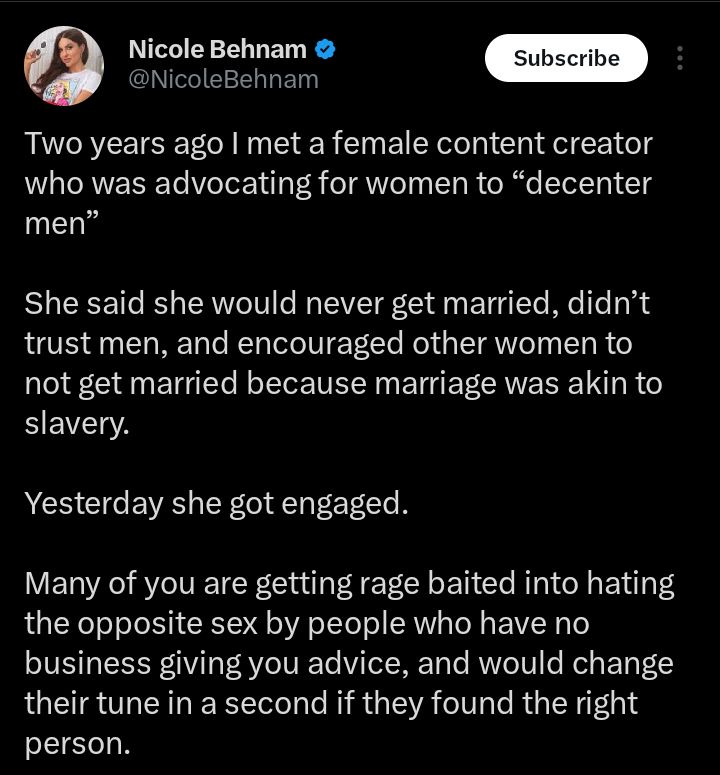 Nicole's tweet two years ago