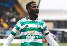 Iheanacho Nets Winner goal as Celtic Beat 10-Man Hibernian